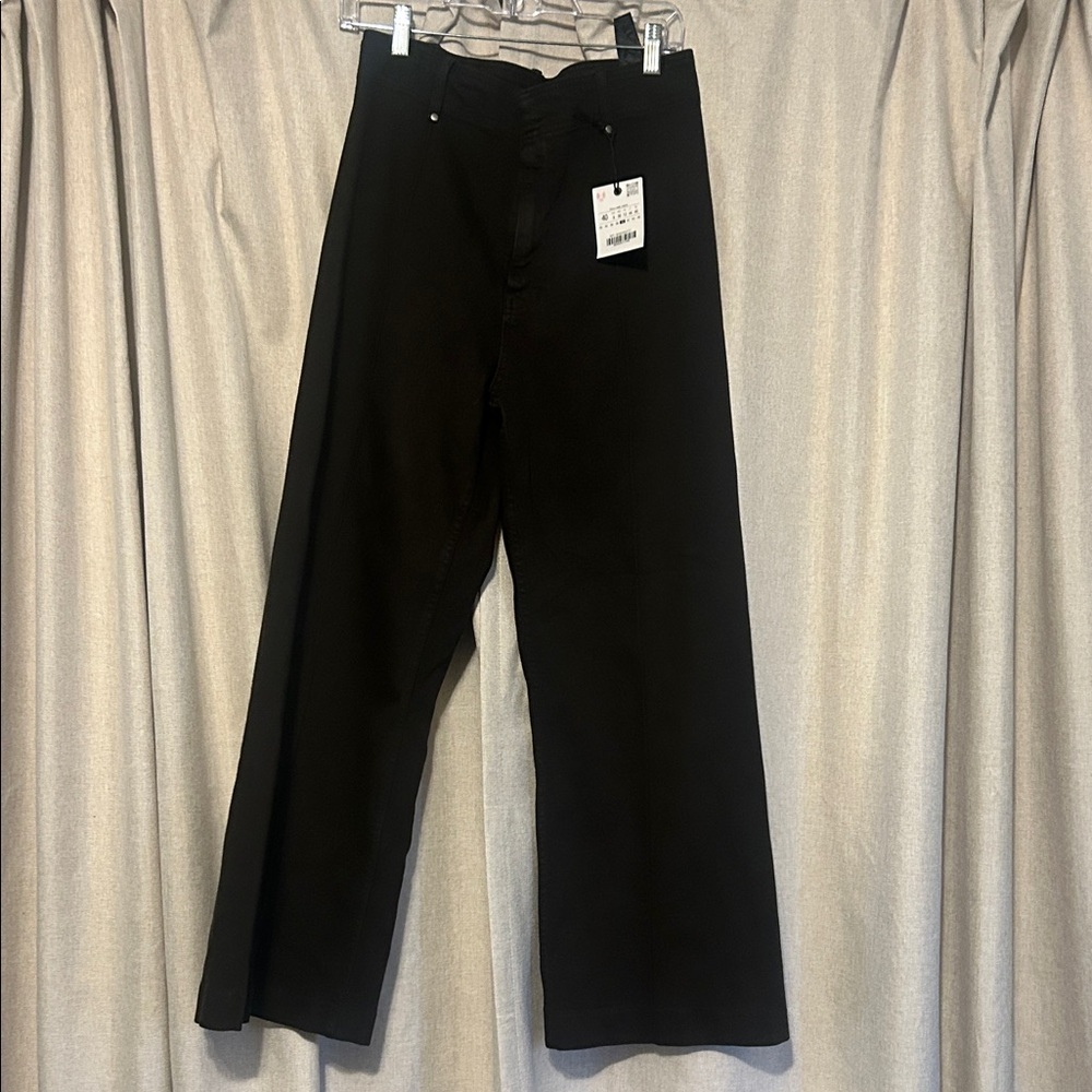 Zara Women's Classic Black Wide Leg Jeans